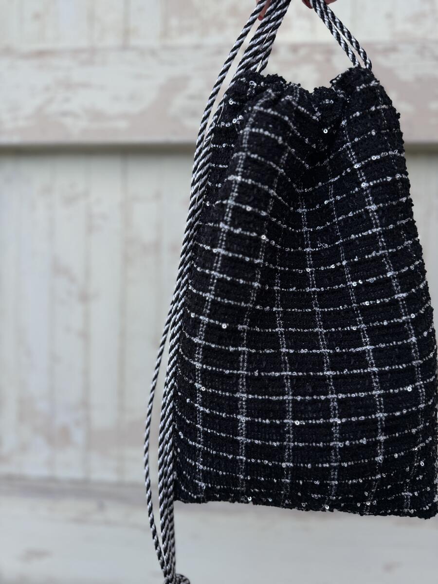 Secchiello nero micro pailettes 