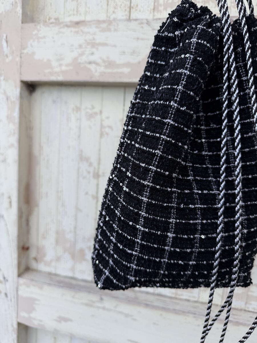 Secchiello nero micro pailettes 