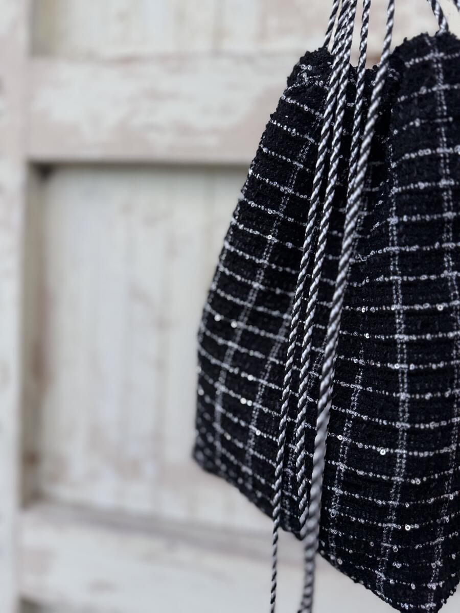 Secchiello nero micro pailettes 