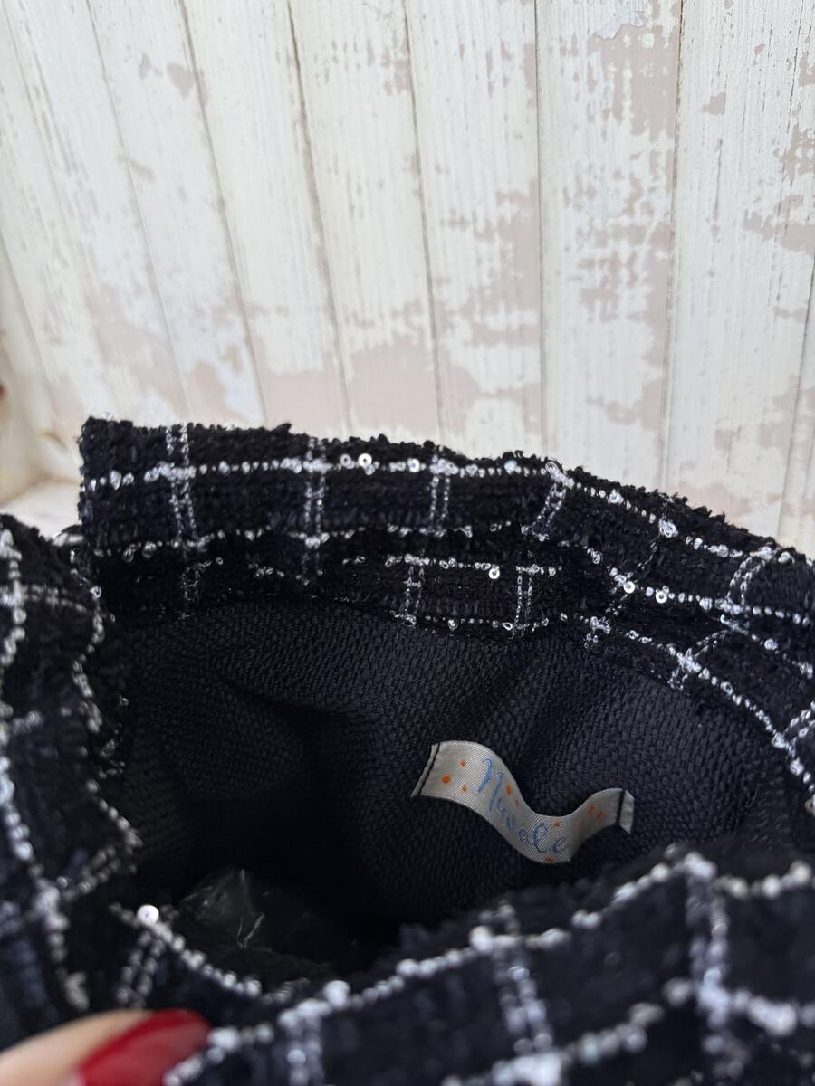 Secchiello nero micro pailettes 