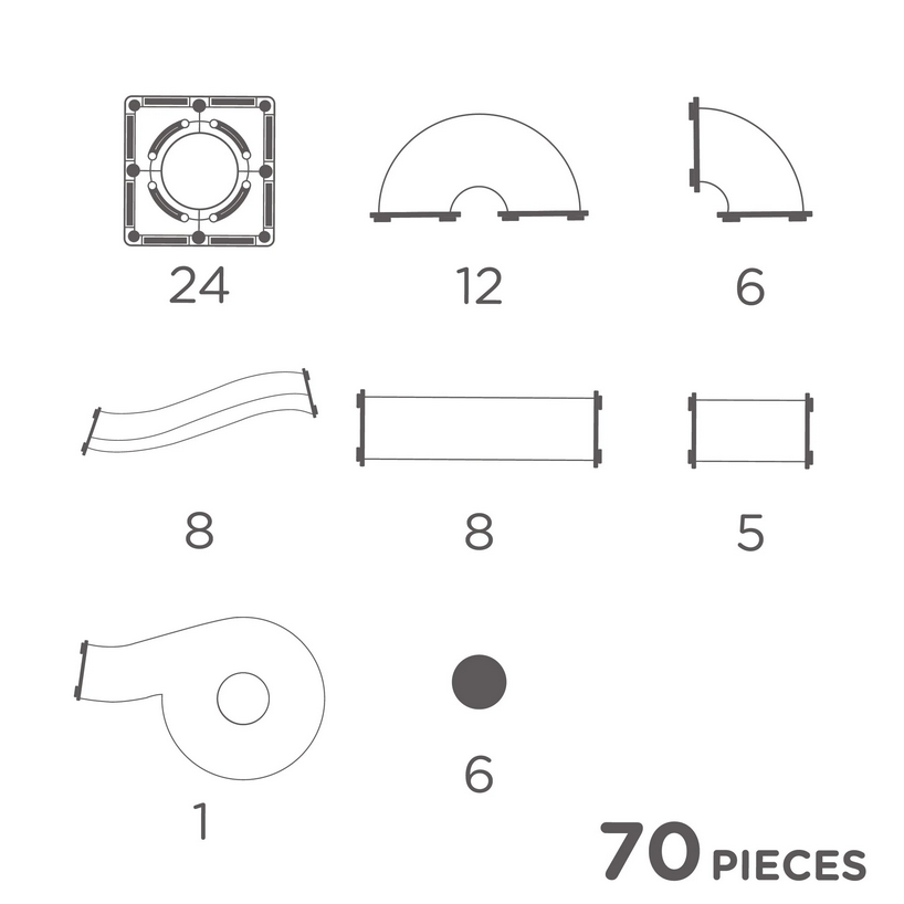 Ball Run Creative Pack Pastel 70 pieces - Pista delle biglie