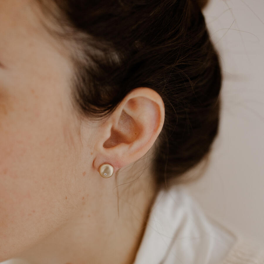 Orecchini pepita con pietra di nascita pronta consegna