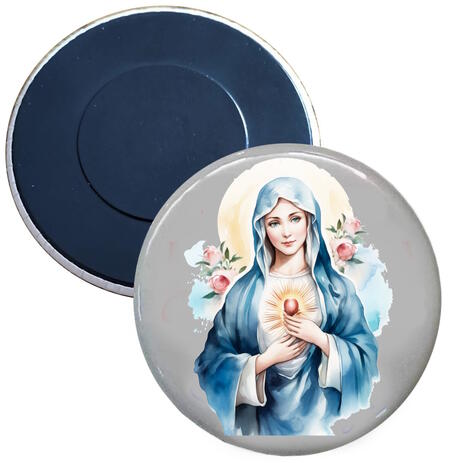 Madonna Beata Vergine Maria Calamita Magnete Rotondo da 59mm dis4