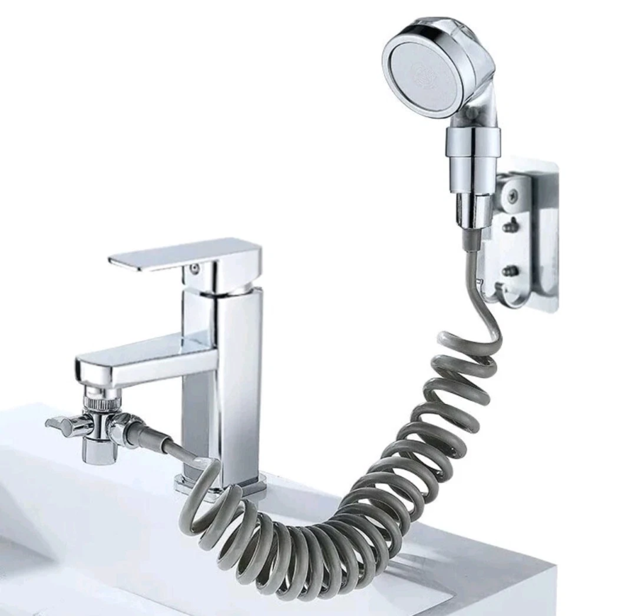 DOCCETTA A MANO PORTATILE PER LAVANDINO DOCCIA CON TUBO ANTICALCARE PER CAMPEGGI