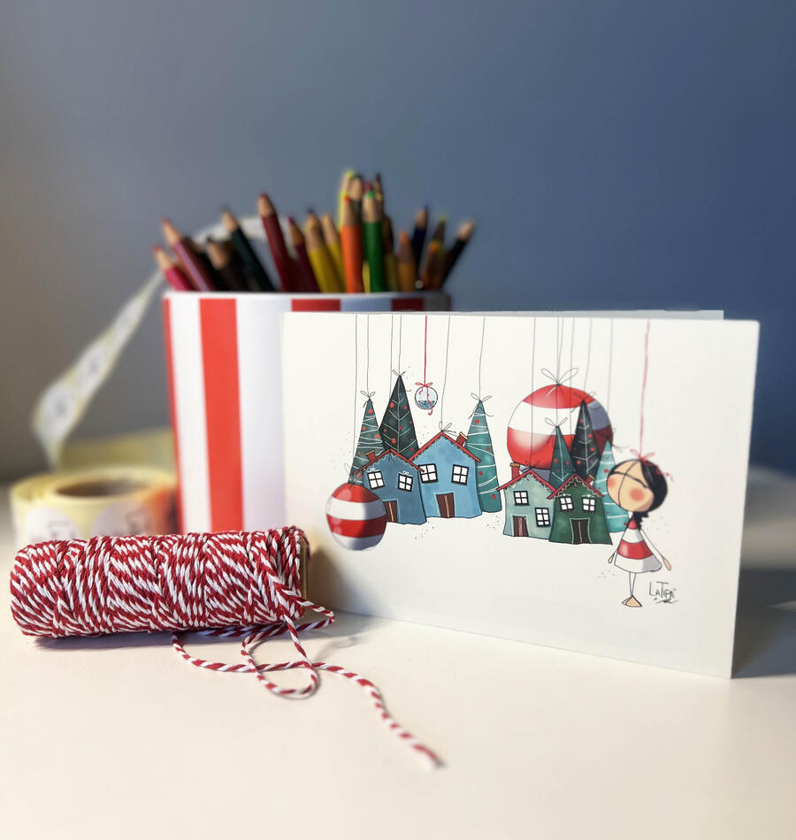 Biglietto Natalizio Natale sospeso