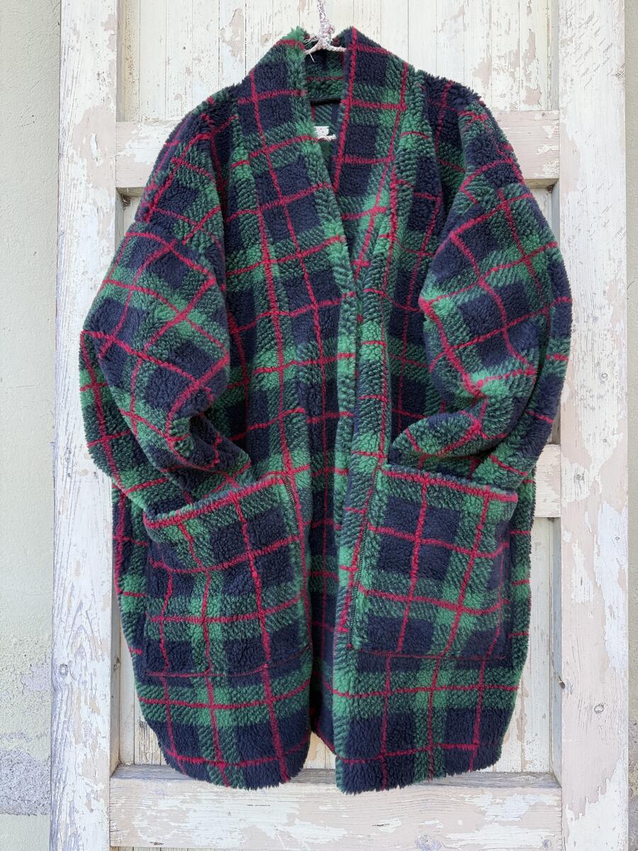 Kimono teddy quadri verdi