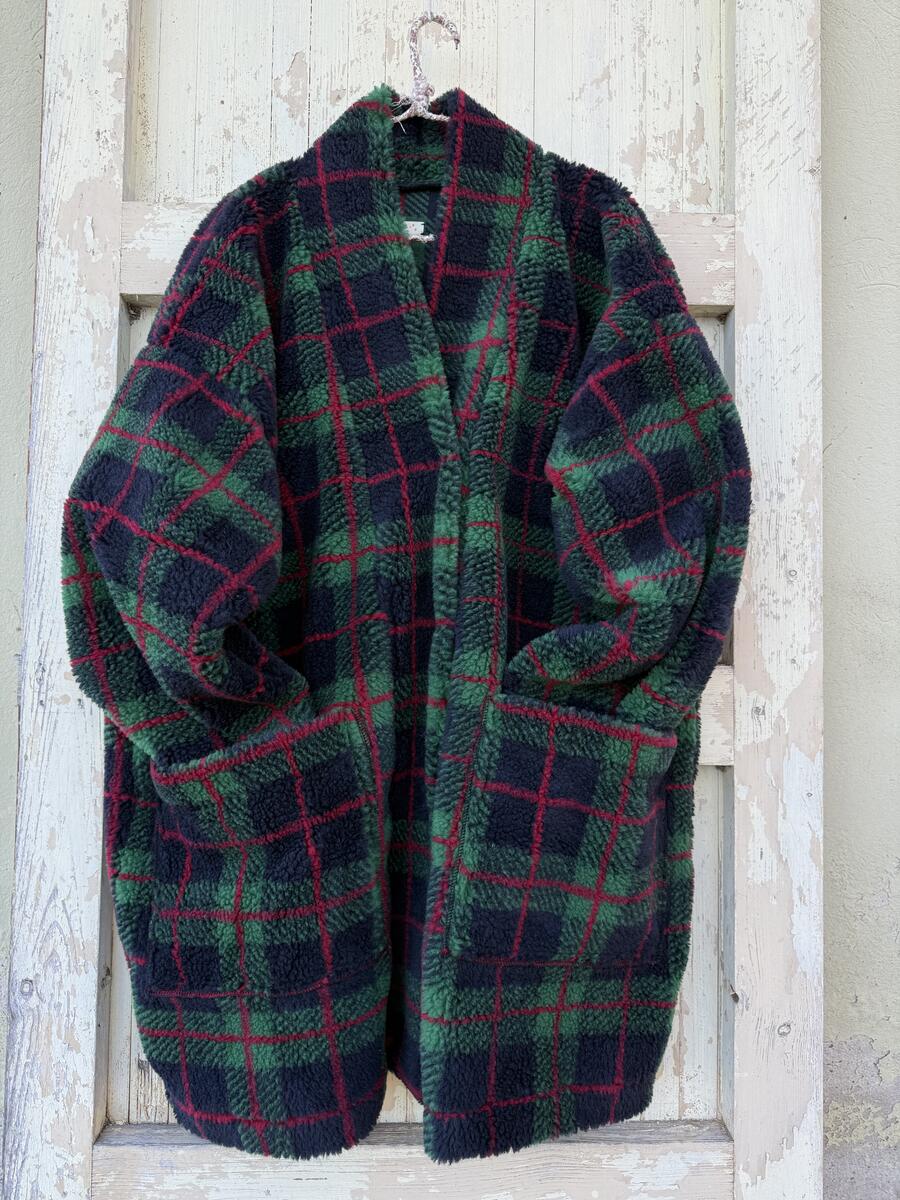 Kimono teddy quadri verdi