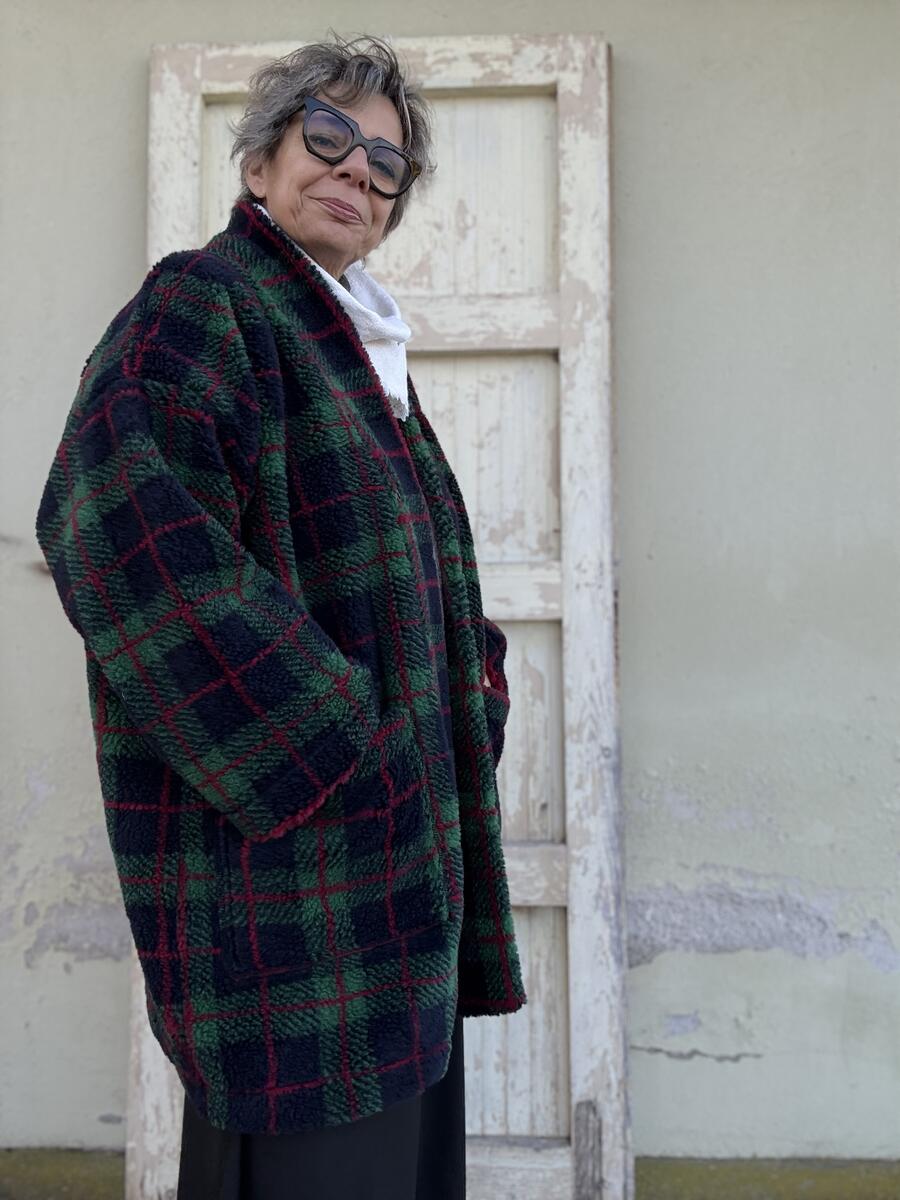 Kimono teddy quadri verdi