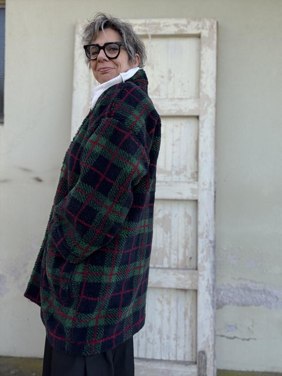 Kimono teddy quadri verdi