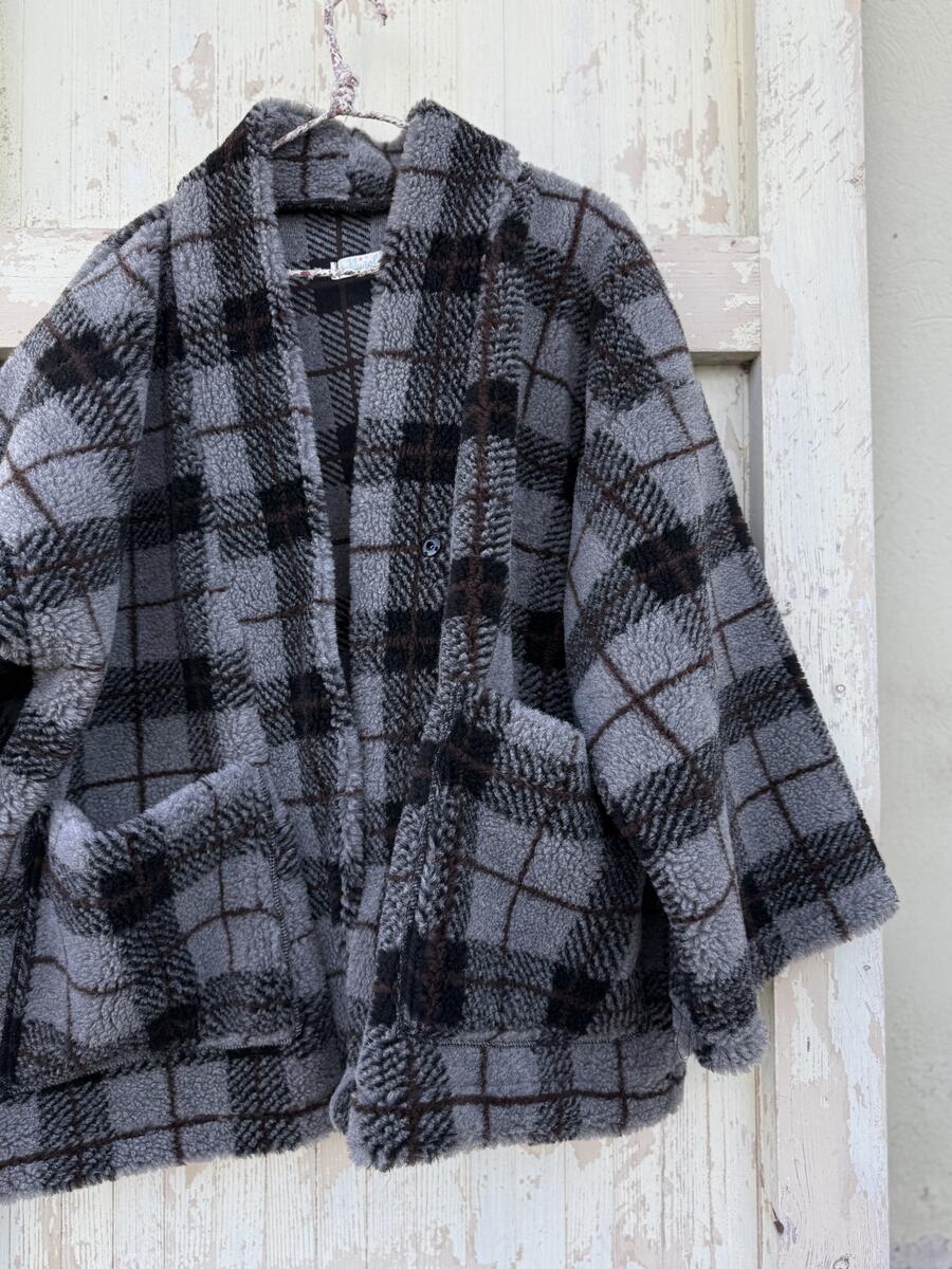 Kimono teddy quadri grigi 