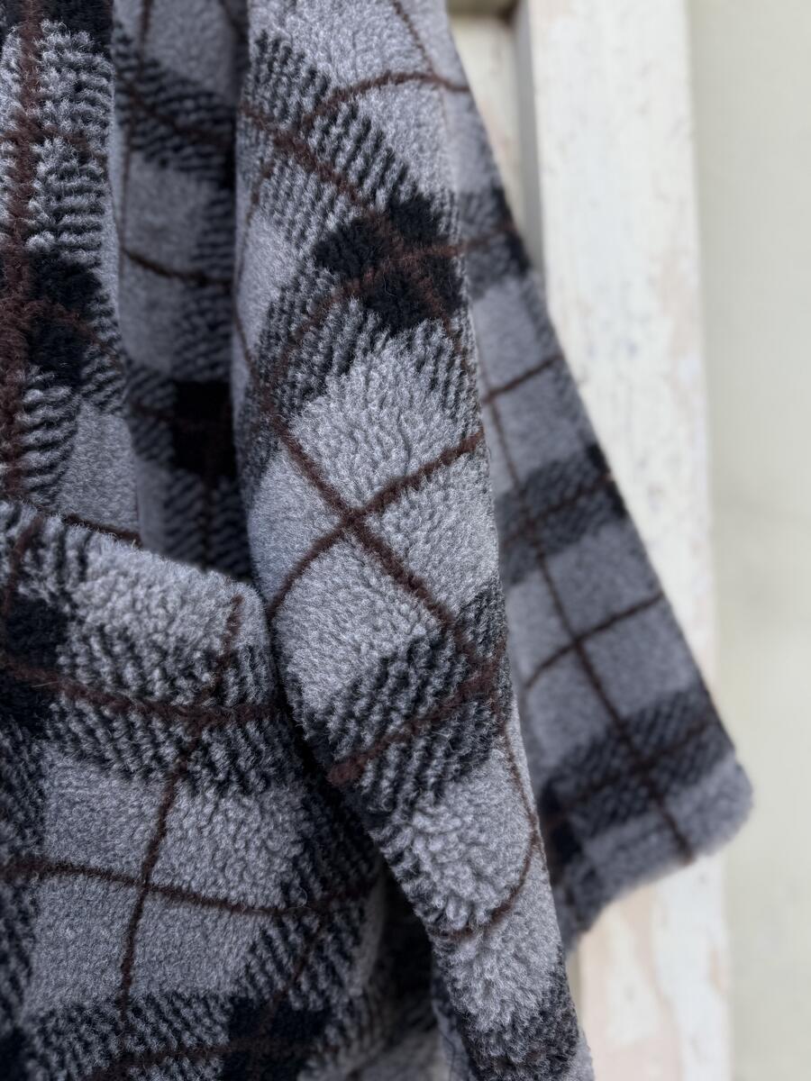 Kimono teddy quadri grigi 