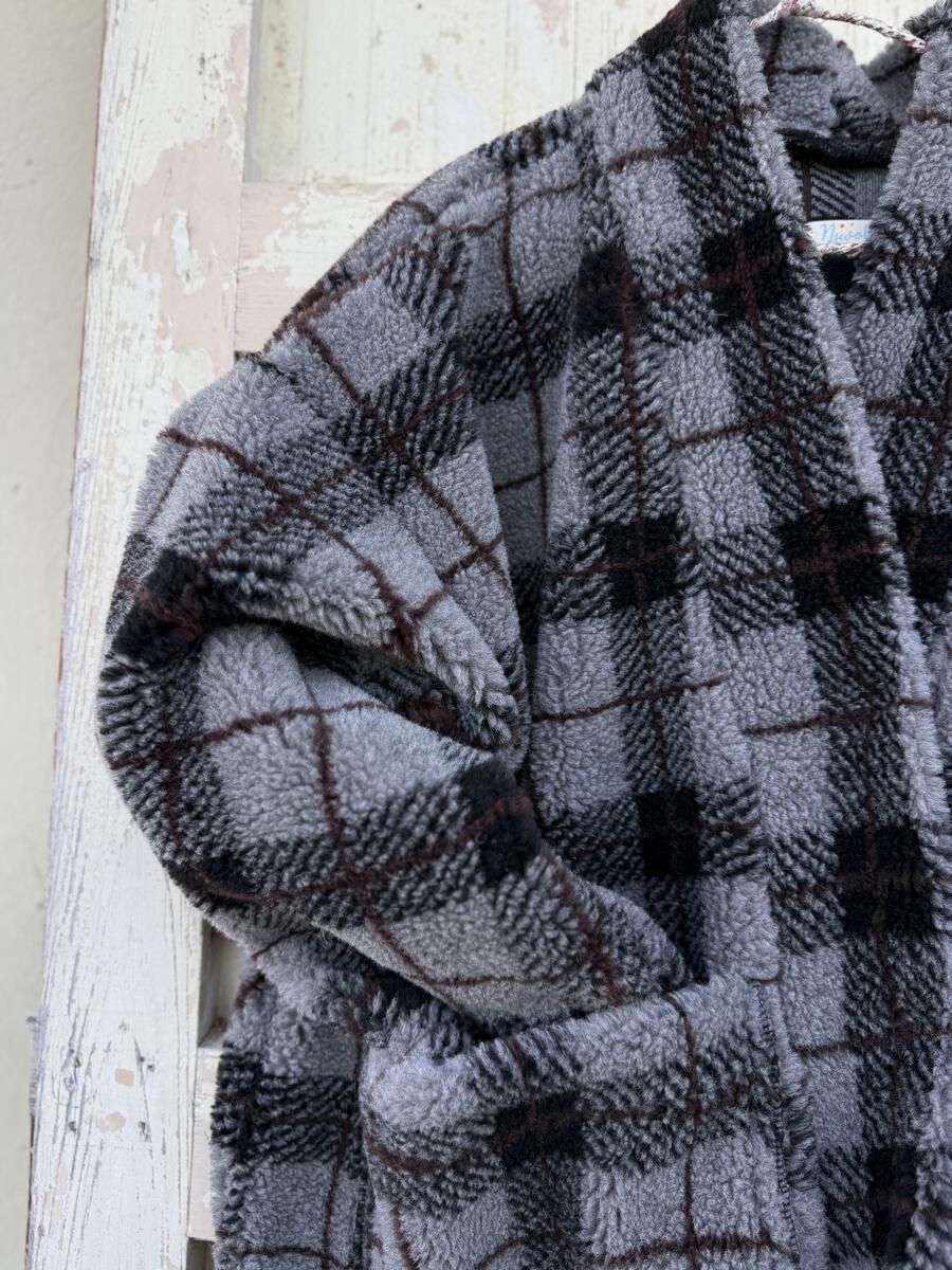 Kimono teddy quadri grigi 