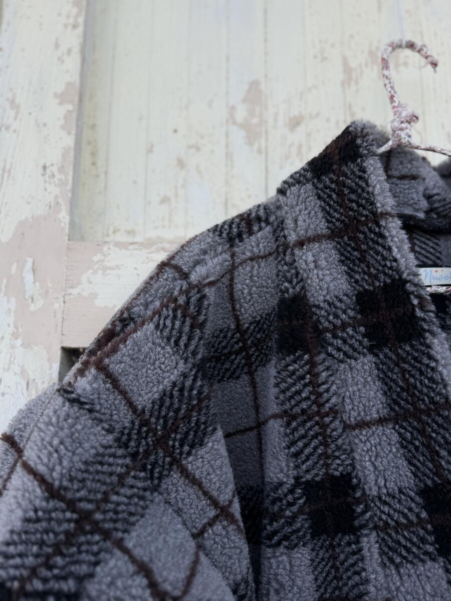 Kimono teddy quadri grigi 