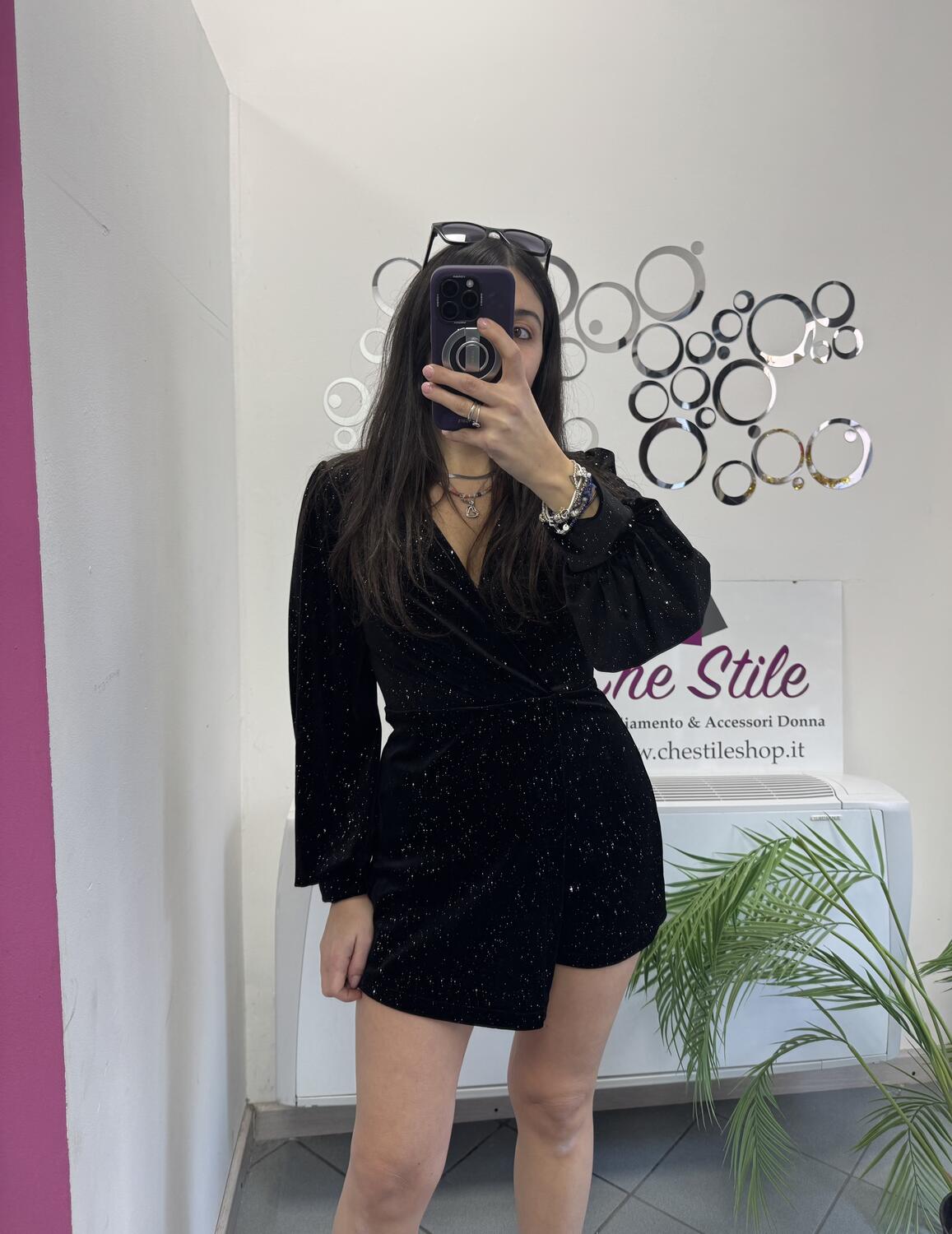 NOVITÀ Tutina in velluto brillantini 