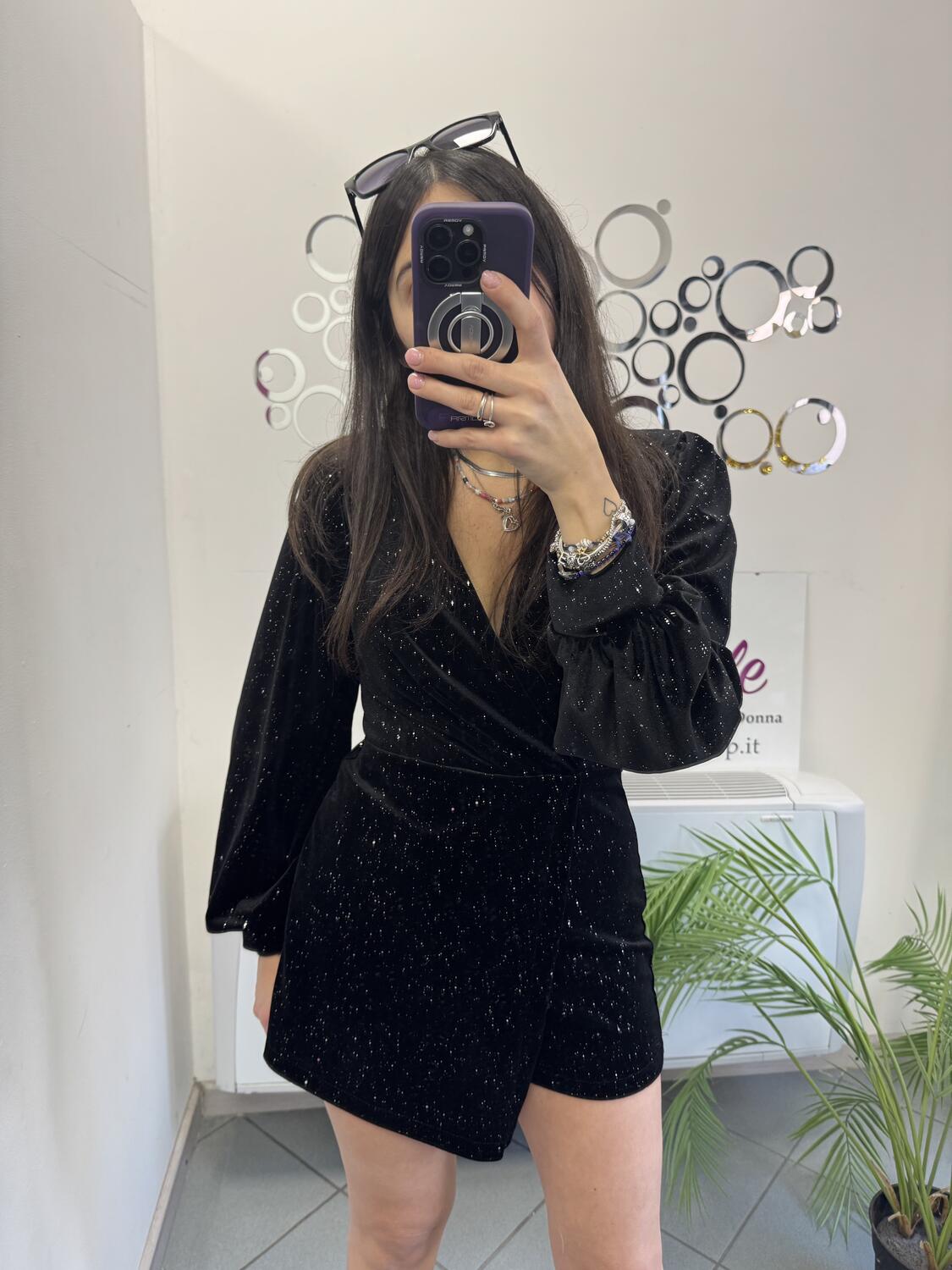 NOVITÀ Tutina in velluto brillantini 