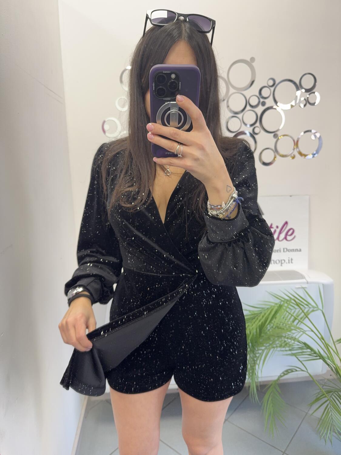 NOVITÀ Tutina in velluto brillantini 