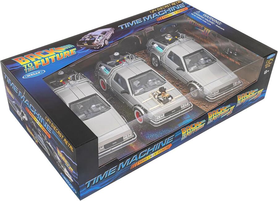 Trilogia Delorean Back to the Future 1-2-3 da collezione - Welly - 23375