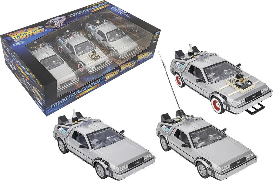 Trilogia Delorean Back to the Future 1-2-3 da collezione - Welly - 23375