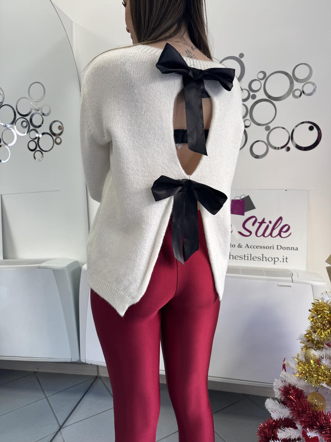 NOVITÀ Pull fiocchi in raso sul retro