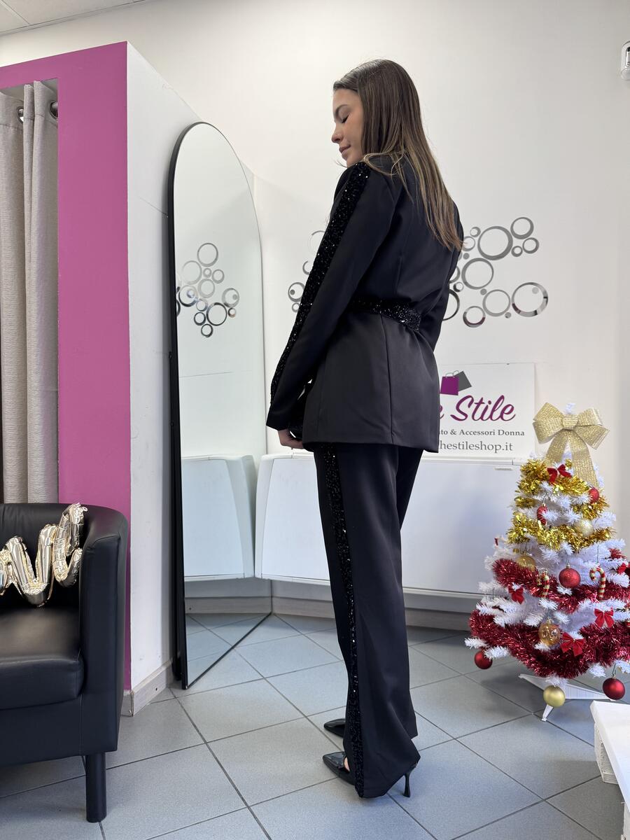 NOVITÀ Completo giacca & pantalone con banda in paillettes