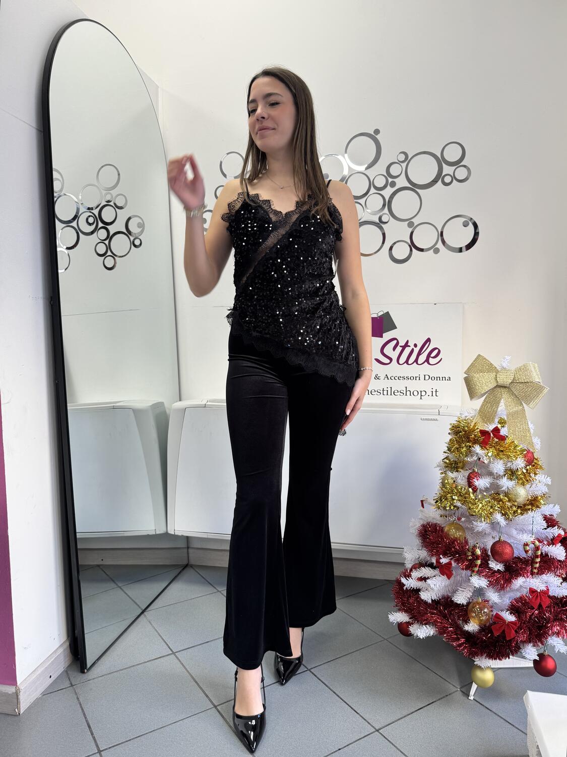 NOVITÀ Pantalone a zampa in velluto 