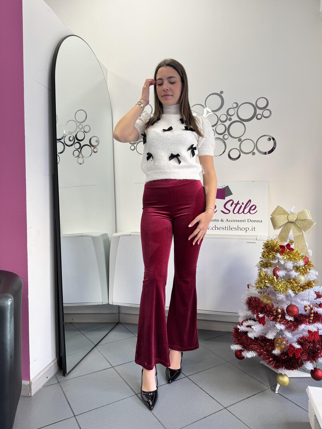 NOVITÀ Pantalone a zampa in velluto 