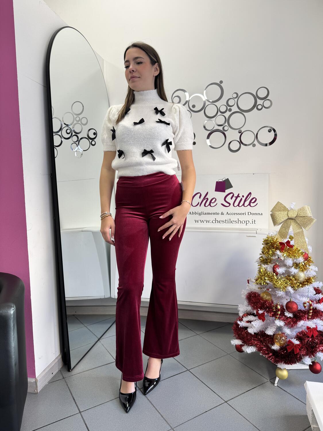 NOVITÀ Pantalone a zampa in velluto 