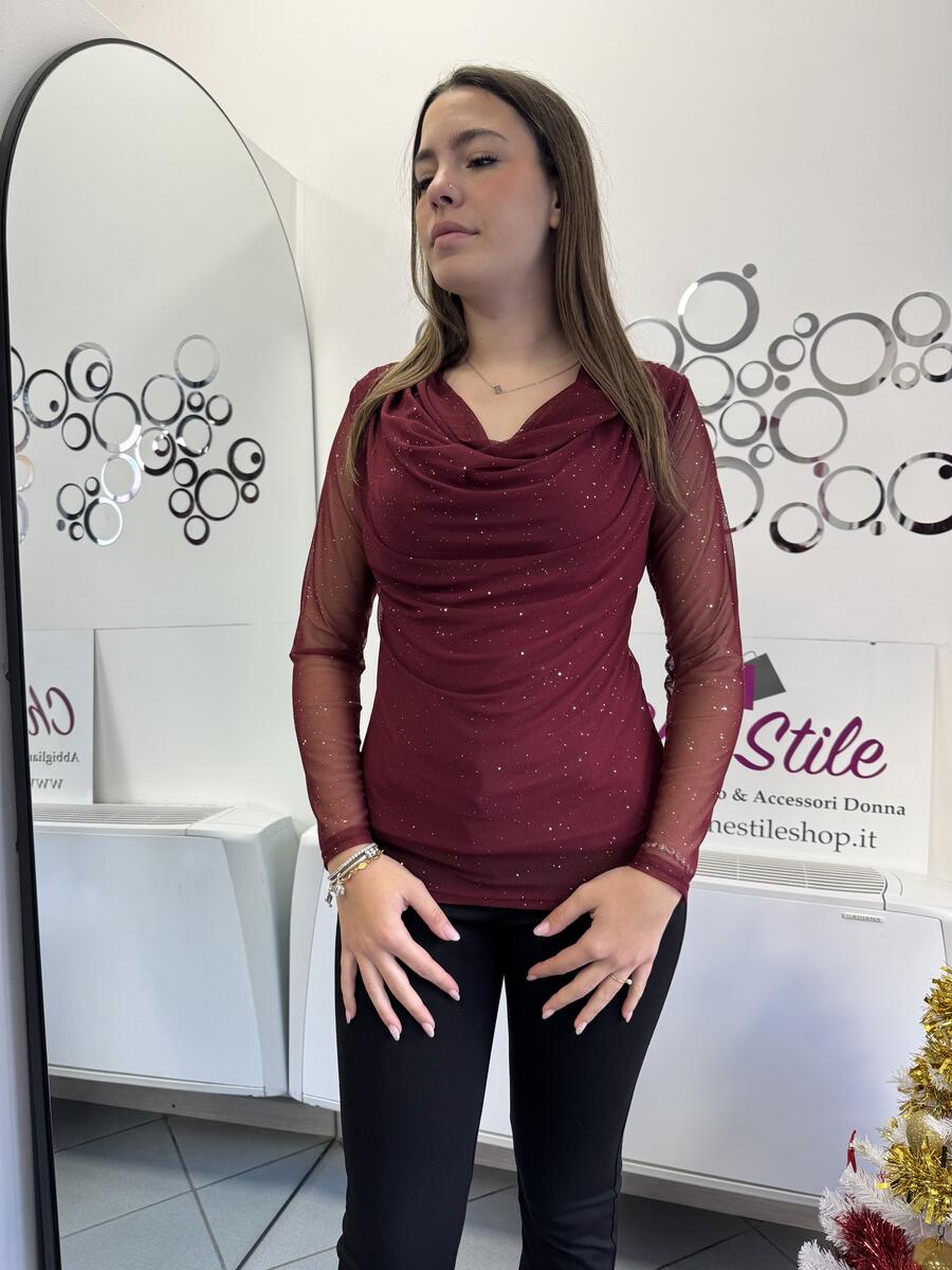 NOVITÀ Maglia brillantini scollo a cascata