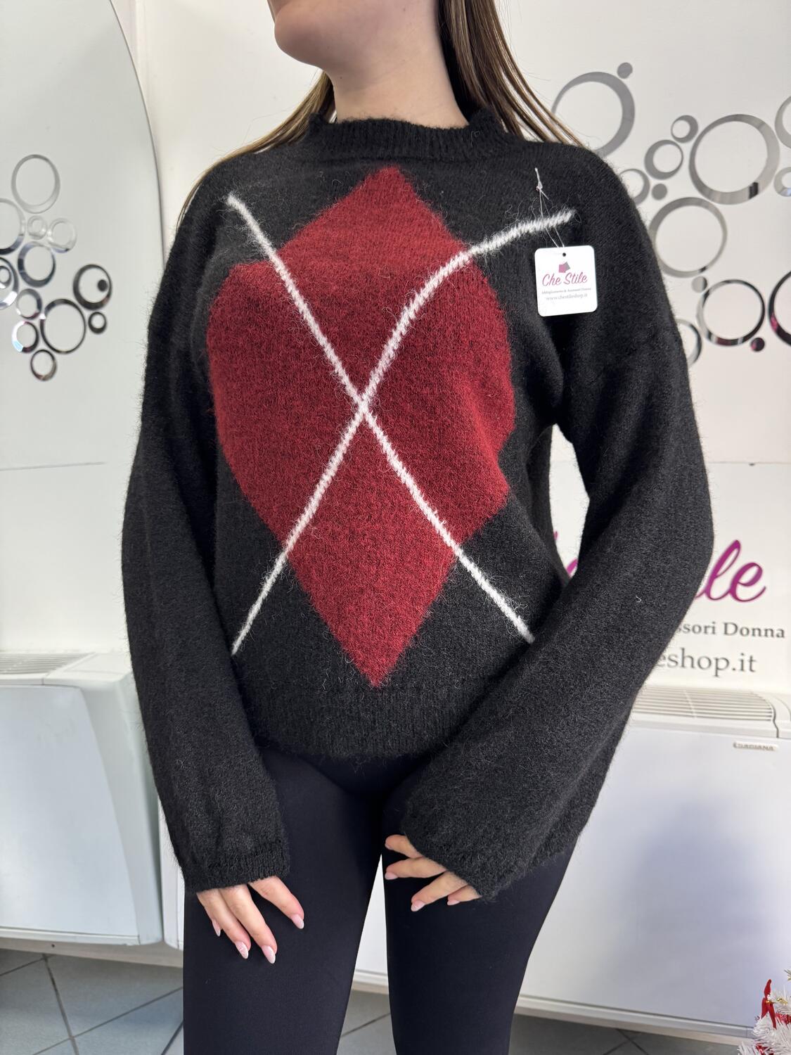 NOVITÀ Pull girocollo rombo 