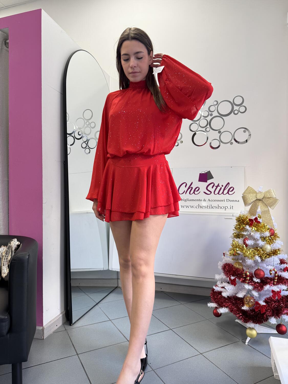 NOVITÀ Abitino brillantini con gonna voulant