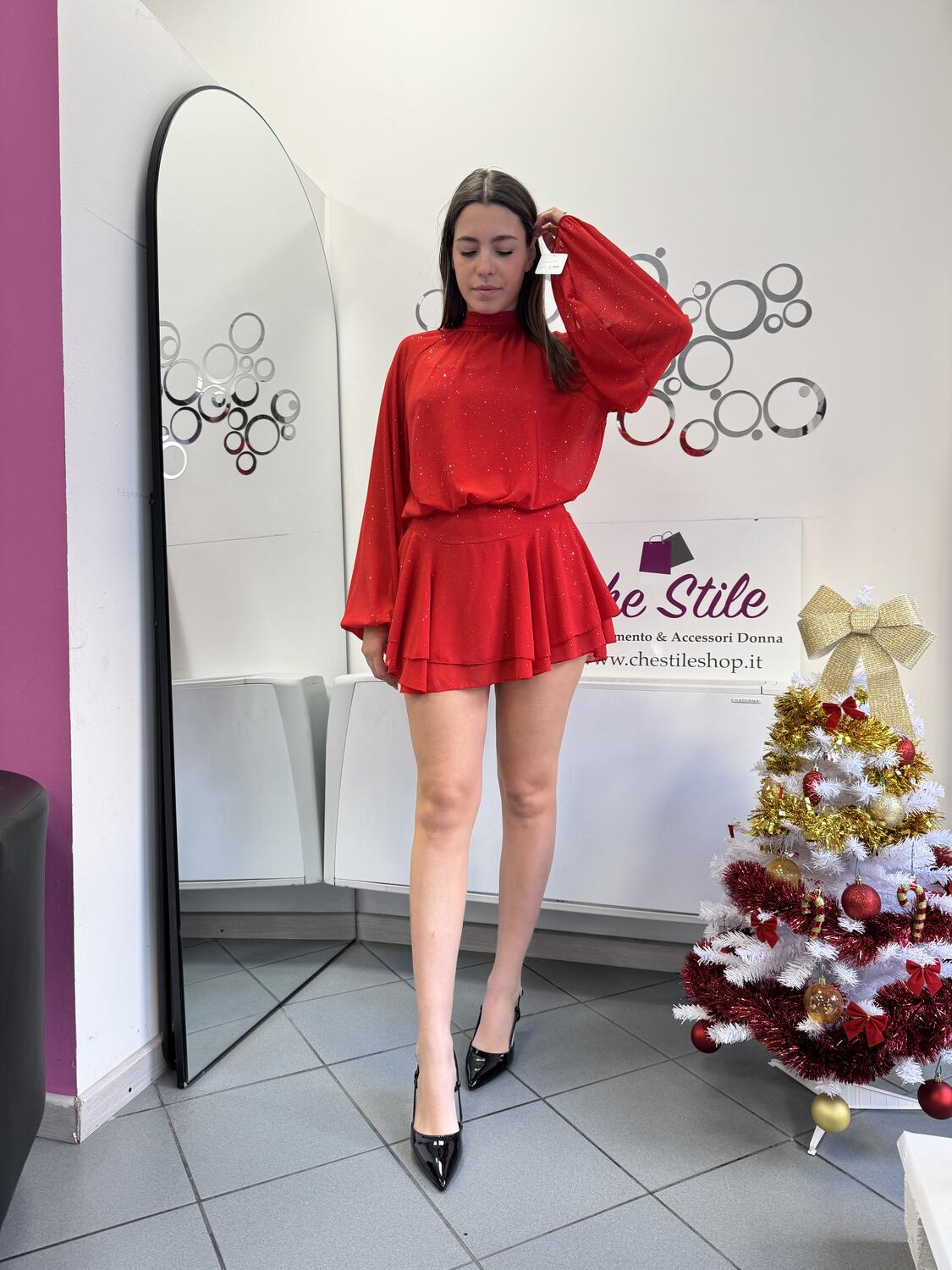 NOVITÀ Abitino brillantini con gonna voulant