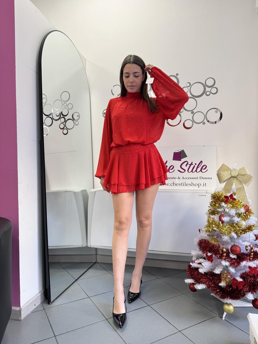 NOVITÀ Abitino brillantini con gonna voulant