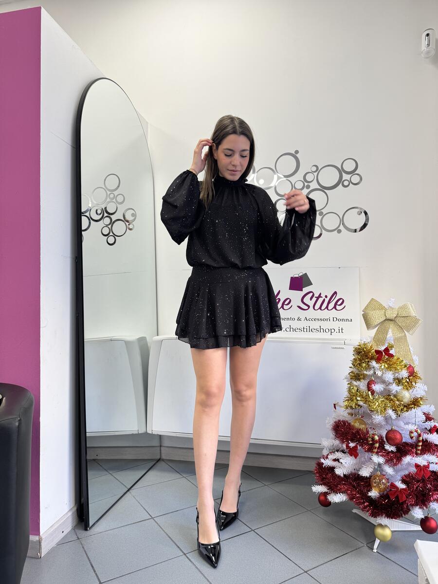 NOVITÀ Abitino brillantini con gonna voulant