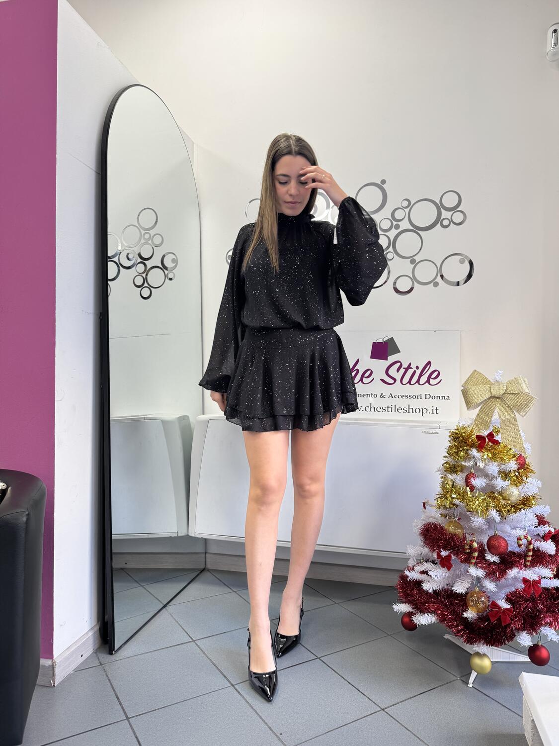 NOVITÀ Abitino brillantini con gonna voulant