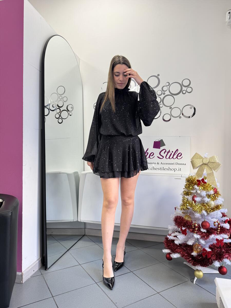 NOVITÀ Abitino brillantini con gonna voulant