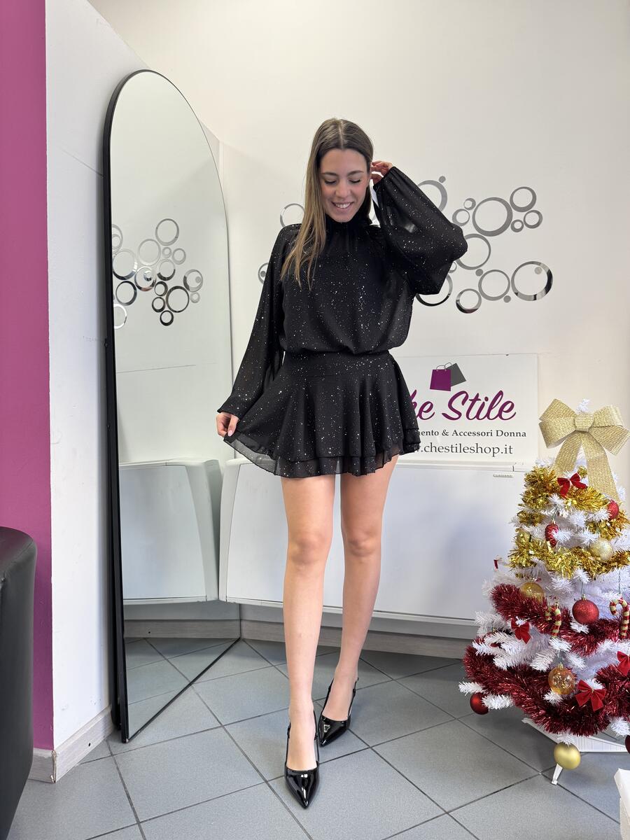 NOVITÀ Abitino brillantini con gonna voulant