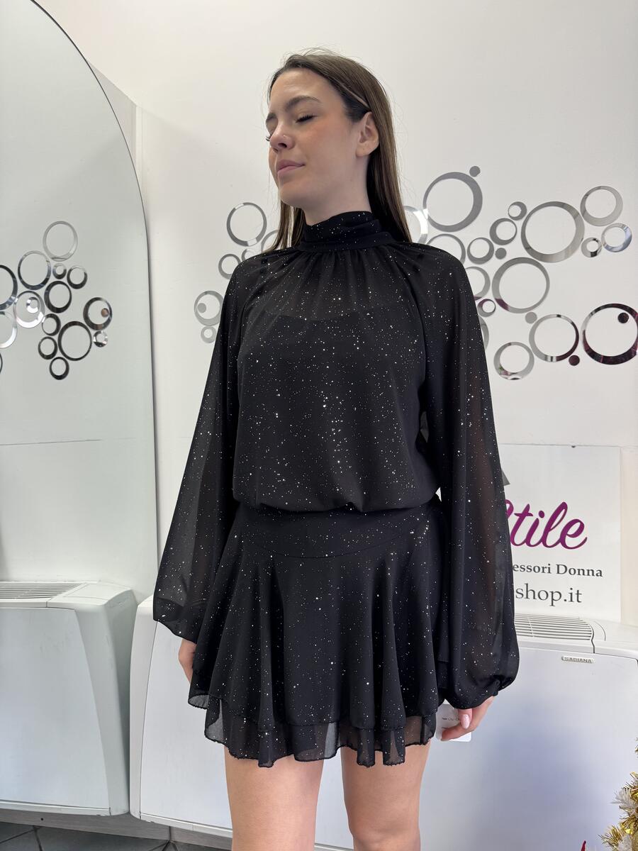 NOVITÀ Abitino brillantini con gonna voulant