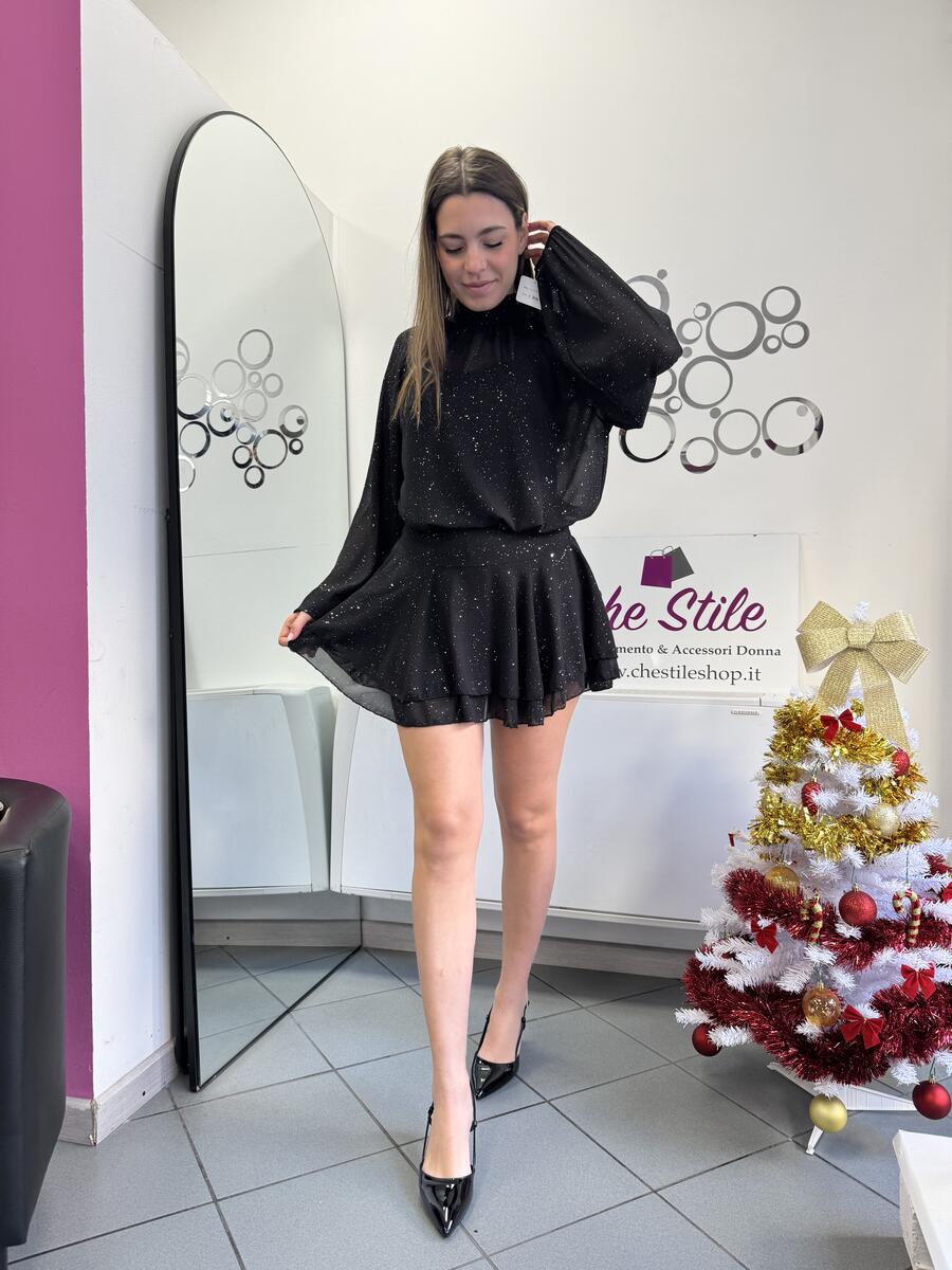 NOVITÀ Abitino brillantini con gonna voulant