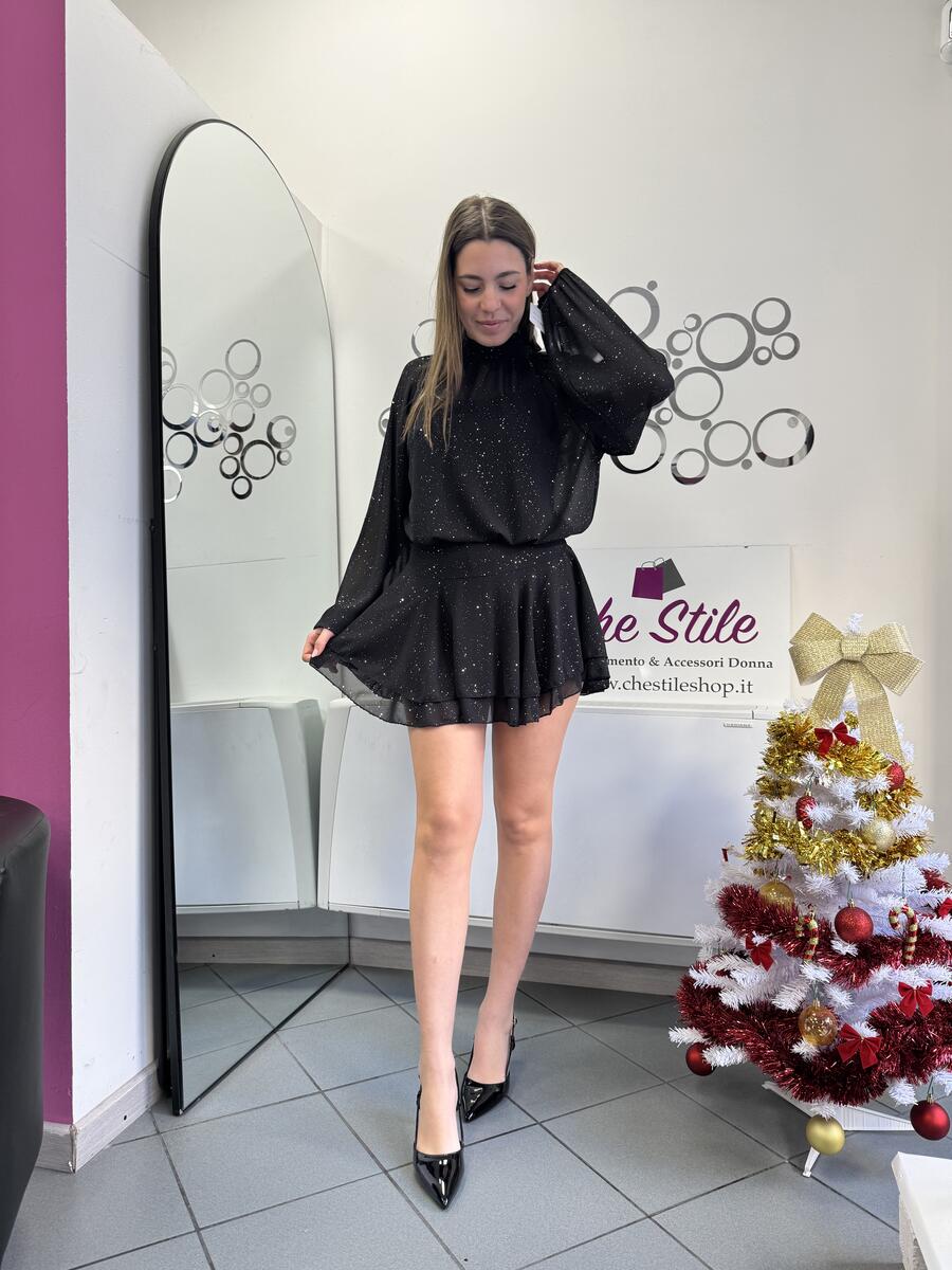 NOVITÀ Abitino brillantini con gonna voulant