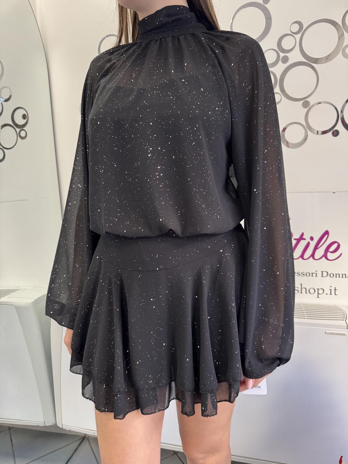 NOVITÀ Abitino brillantini con gonna voulant