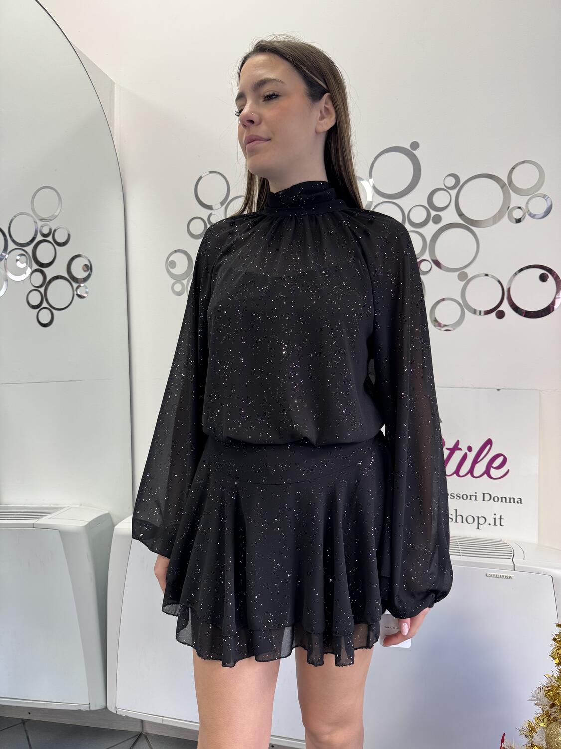 NOVITÀ Abitino brillantini con gonna voulant