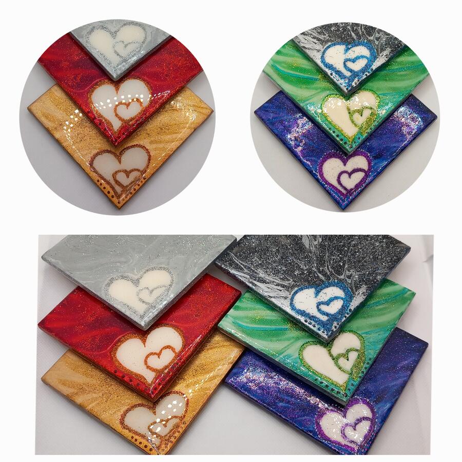 Sottobicchieri Ceramica Cuore