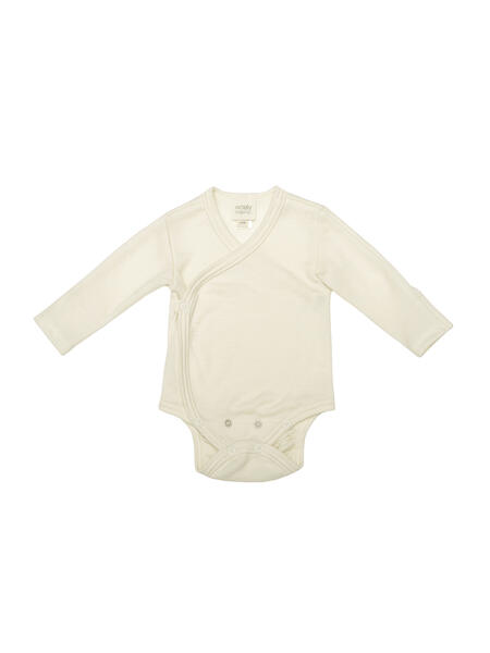 Body avvolgente maniche lunghe in lana merino e seta – Wooly Organic