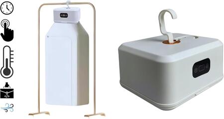 Asciugatrice Box Asciuga Biancheria Elettrico 600 W Con Timer Regolabile Portatile Pieghevole con Gancio Tipo Gruccia da Viaggio, Camper e Lavanderia Compatta