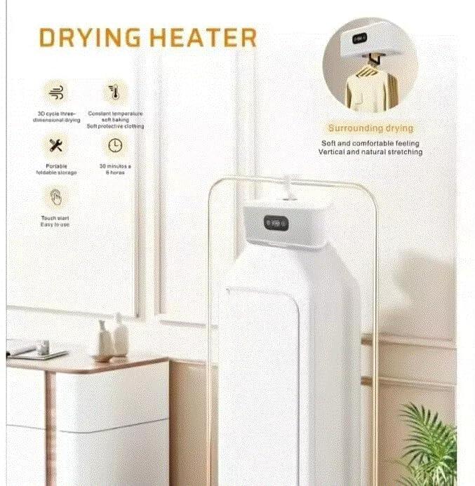 Asciugatrice Box Asciuga Biancheria Elettrico 600 W Con Timer Regolabile Portatile Pieghevole con Gancio Tipo Gruccia da Viaggio, Camper e Lavanderia Compatta