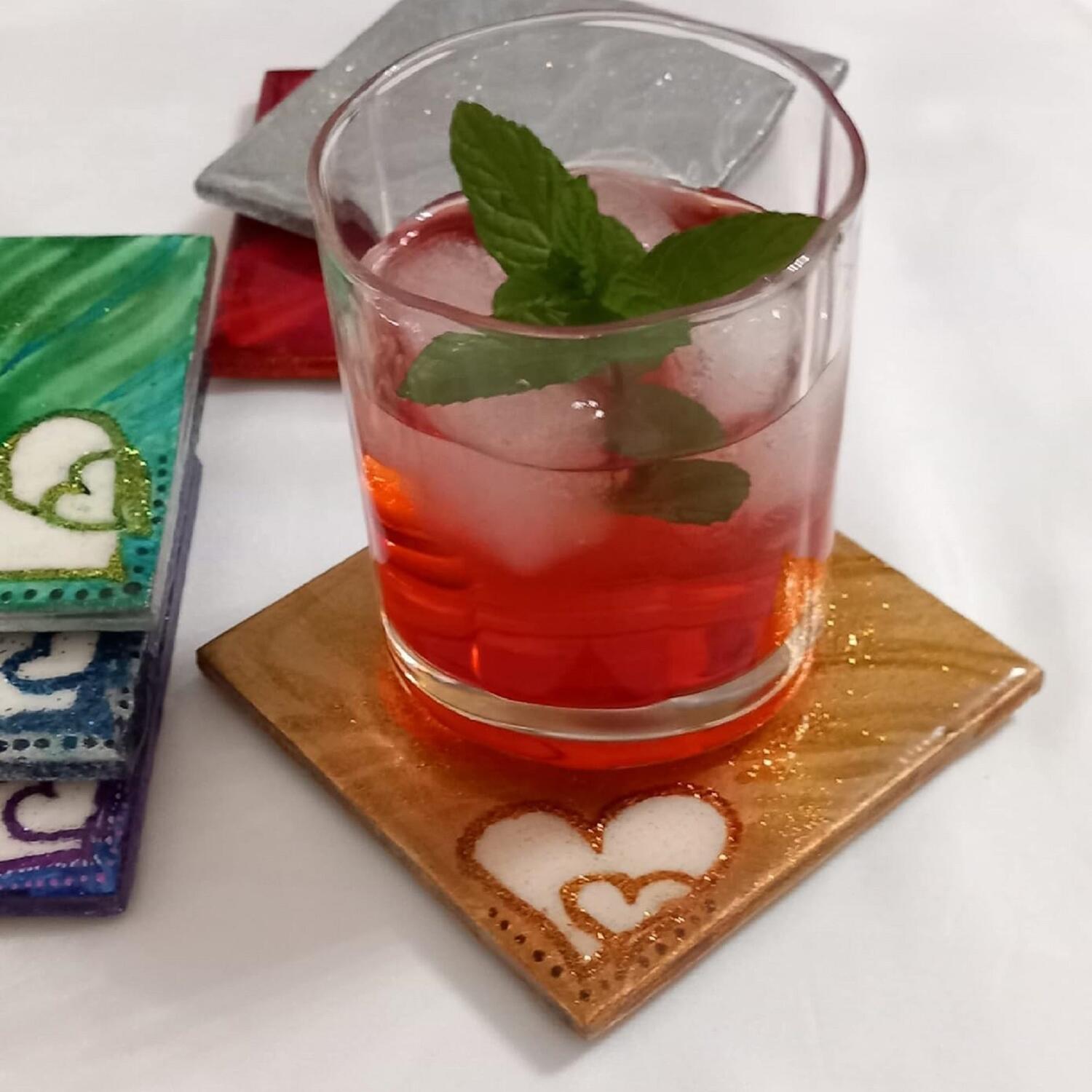 Sottobicchieri Ceramica Cuore