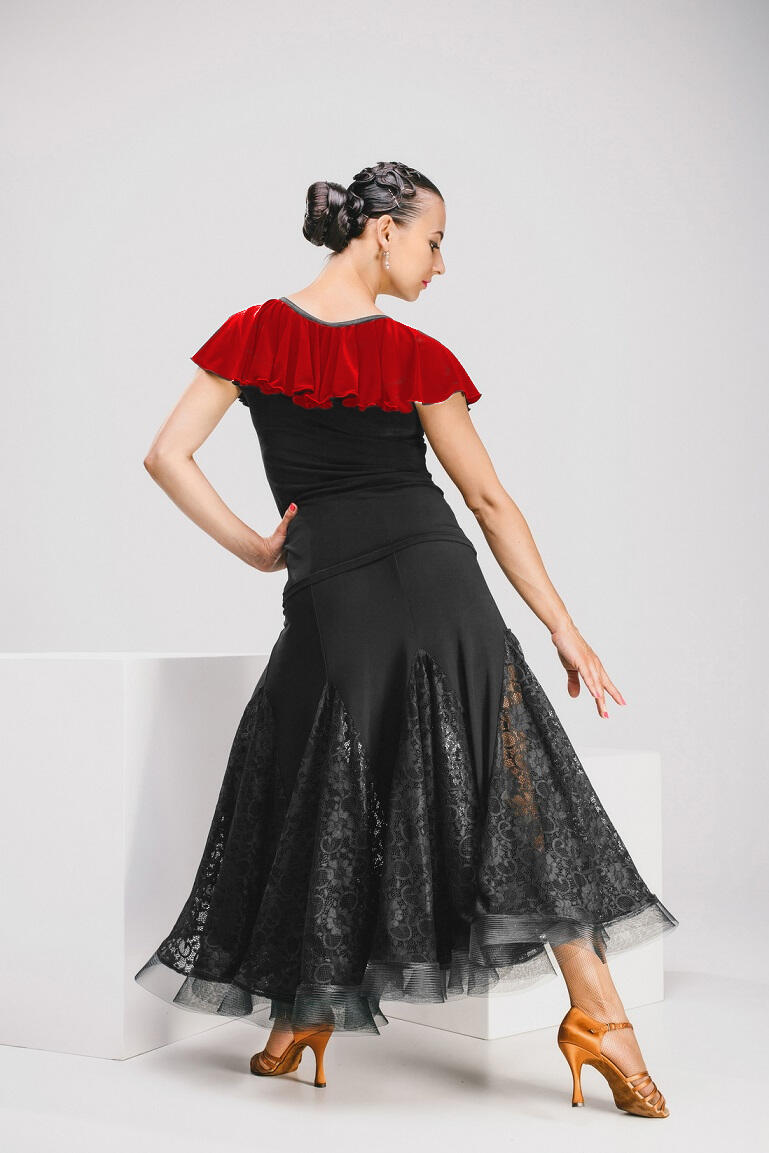 Maglia da ballo con volant a spirale colorata U436-02