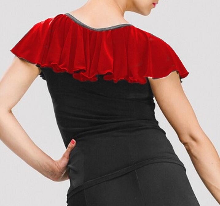 Maglia da ballo con volant a spirale colorata U436-02