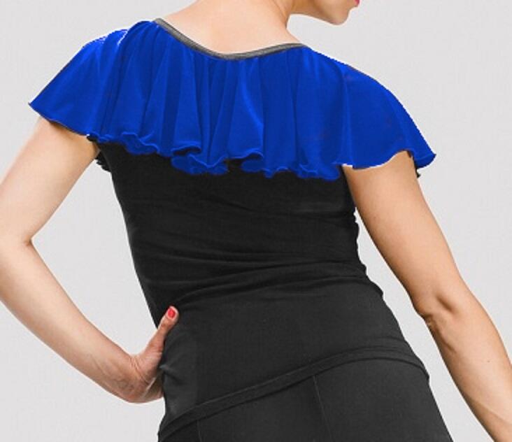 Maglia da ballo con volant a spirale colorata U436-02