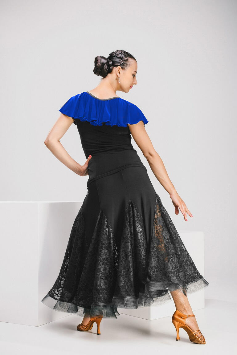 Maglia da ballo con volant a spirale colorata U436-02